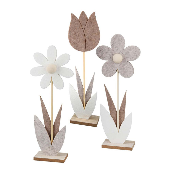 Gilde - Standrelief Blume – Deko aus Filz & Holz