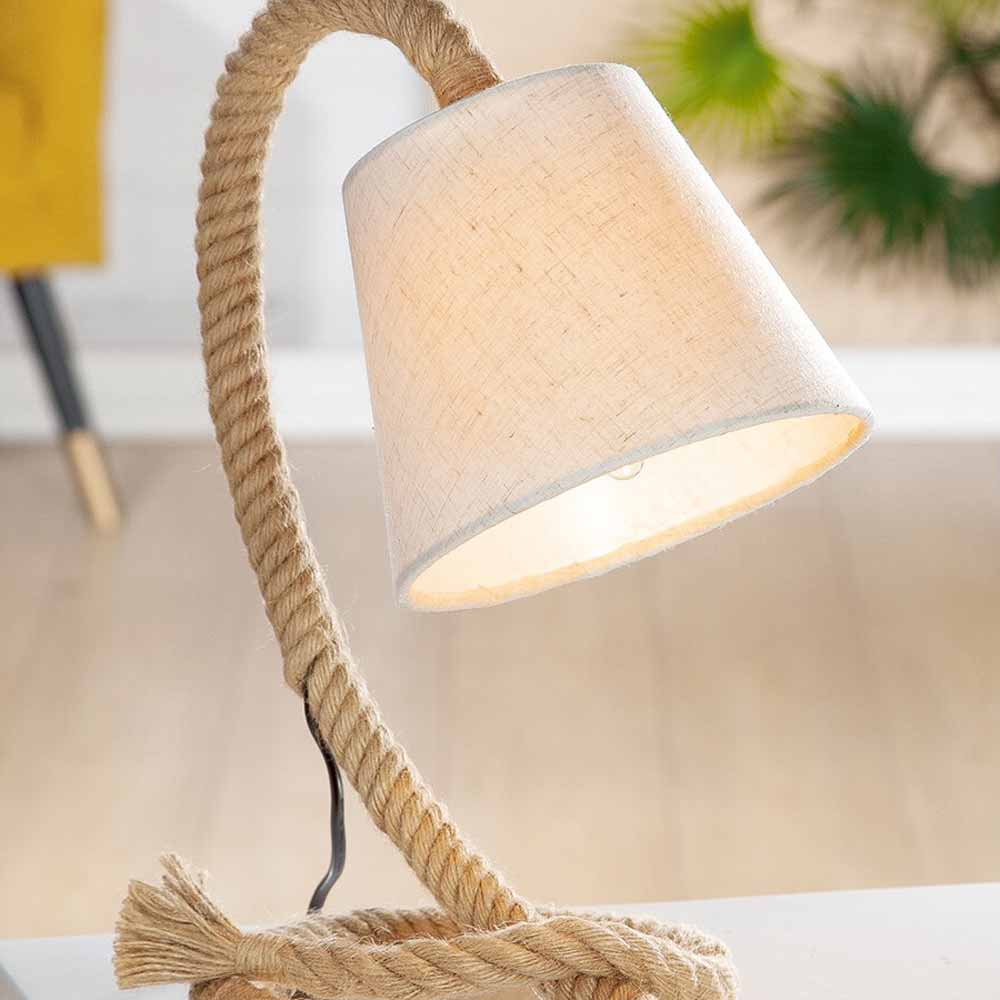 Gilde - Tischlampe Seil Design mit Leinen Lampenschirm