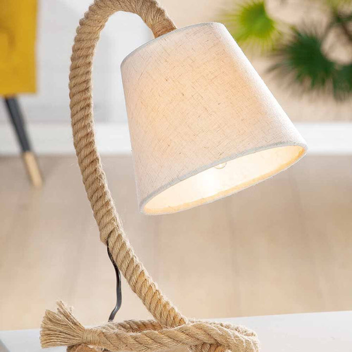 Gilde - Tischlampe Seil Design mit Leinen Lampenschirm