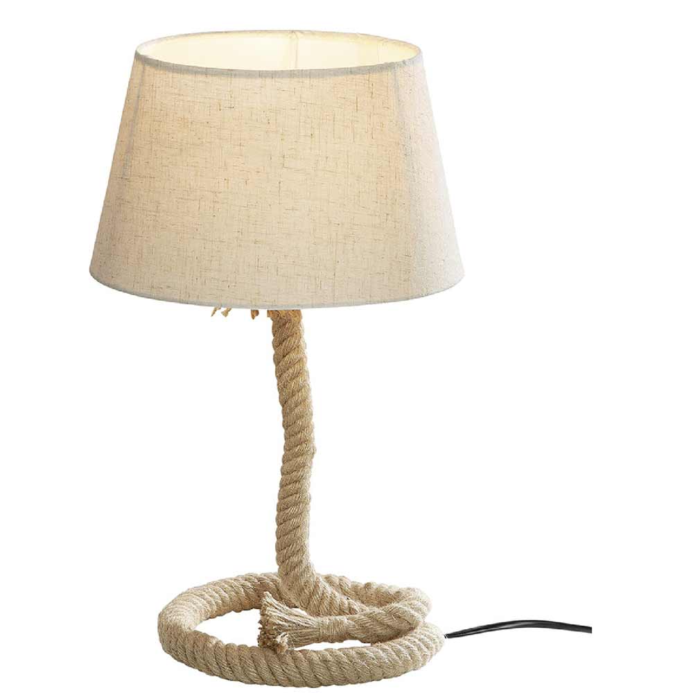Gilde - Tischlampe Seil Design mit Leinen Lampenschirm