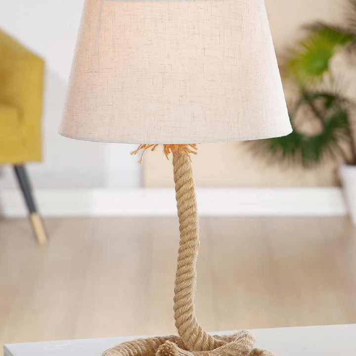 Gilde - Tischlampe Seil Design mit Leinen Lampenschirm