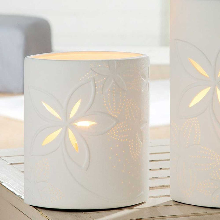 Gilde - Lampe Porzellan Glücksmomente mit Blume