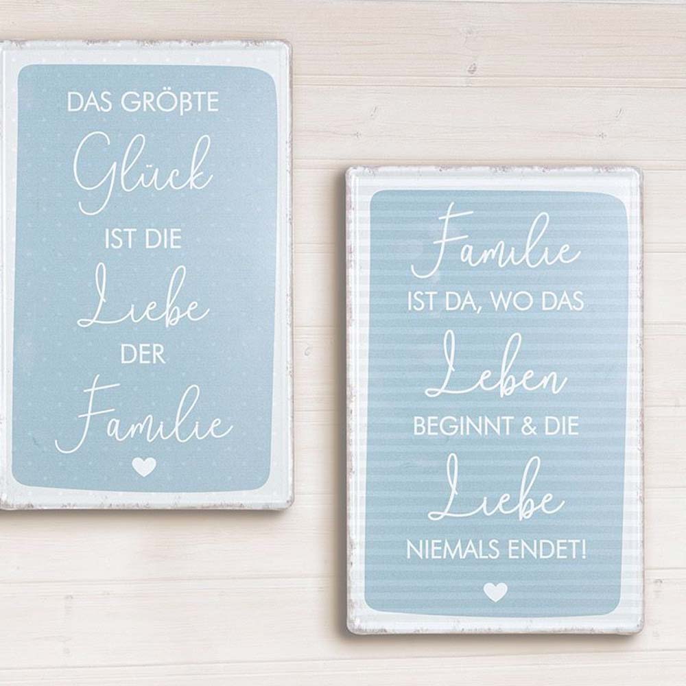 Gilde - Vintage Metallschild Familie & Liebe Deko Wandbild