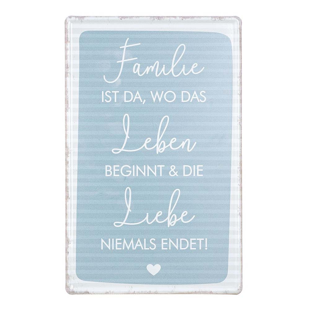 Gilde - Vintage Metallschild Familie & Liebe Deko Wandbild