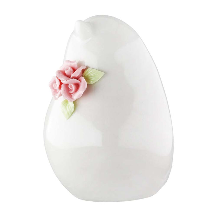 Gilde - Vogel Keramik mit Blumenkranz