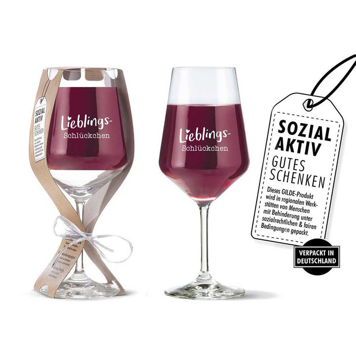 Gilde - Weinglas „Lieblings-Schlückchen“ – Geschenk für Weinliebhaber
