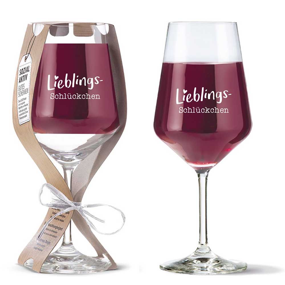 Gilde - Weinglas „Lieblings-Schlückchen“ – Geschenk für Weinliebhaber