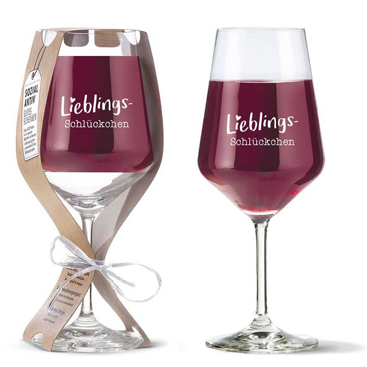 Gilde - Weinglas „Lieblings-Schlückchen“ – Geschenk für Weinliebhaber