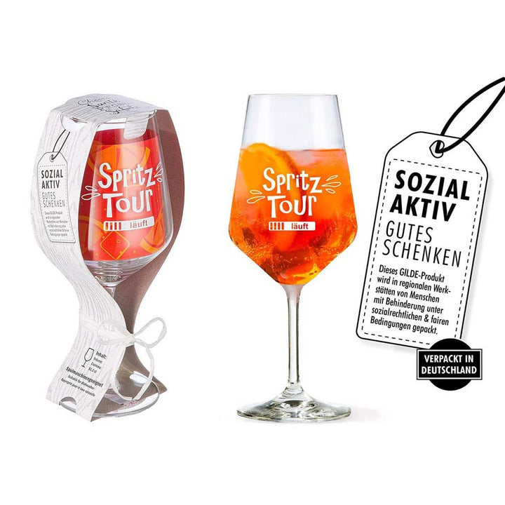 Gilde - Weinglas "Spritz Tour" mit Gravur – Perfekt für Spritz