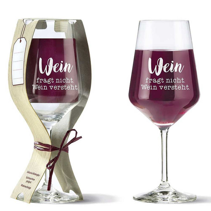 Gilde - Weinglas mit Spruch – „Wein fragt nicht, Wein versteht“