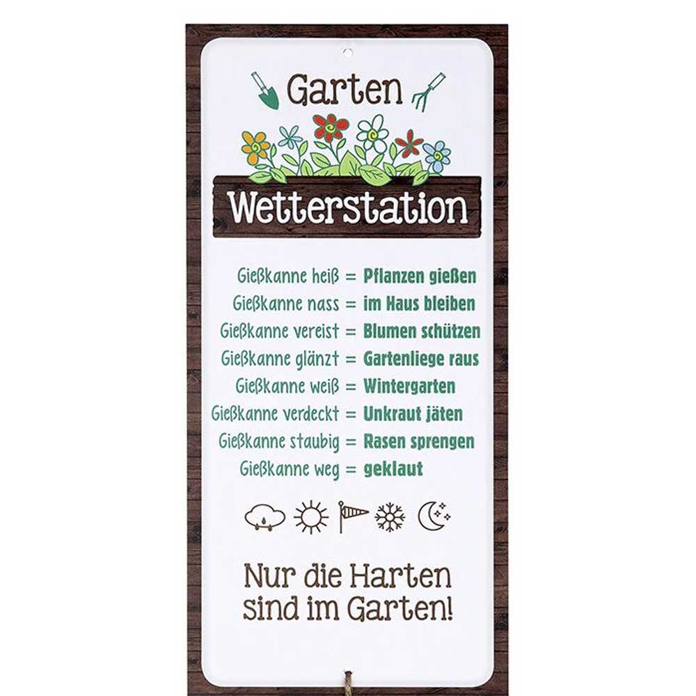 Gilde - Wetterstation Gartenschild mit Gießkanne