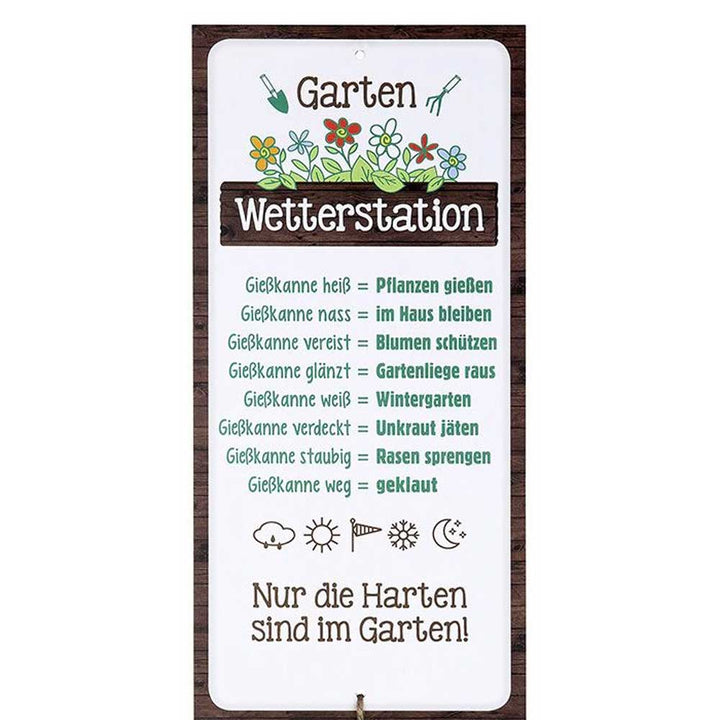 Gilde - Wetterstation Gartenschild mit Gießkanne