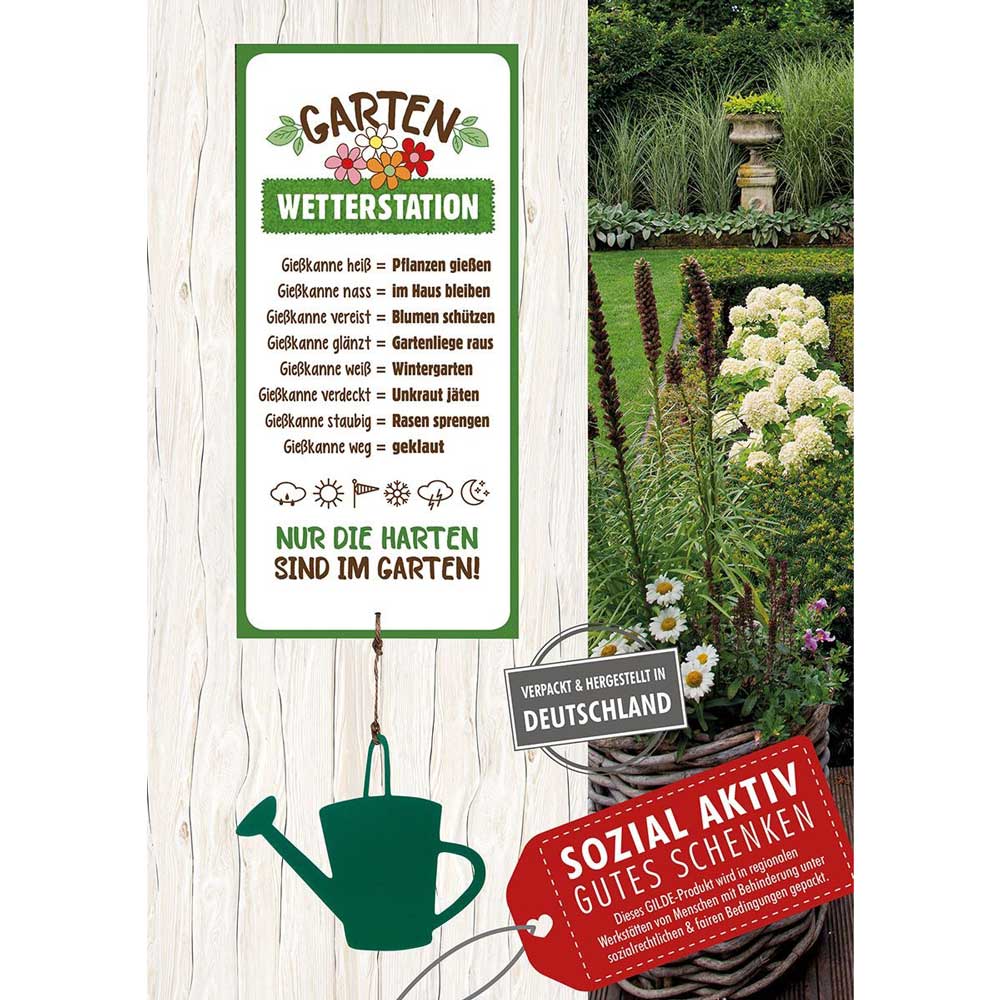 Gilde - Wetterstation Gartenschild mit Gießkanne