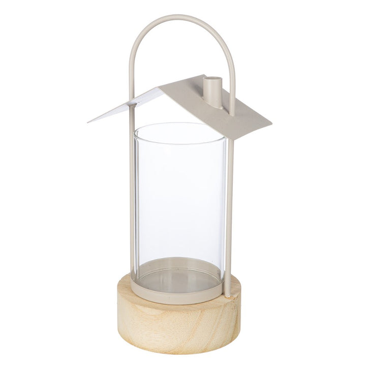 Gilde - Windlicht Haus Sanremo Metall grau