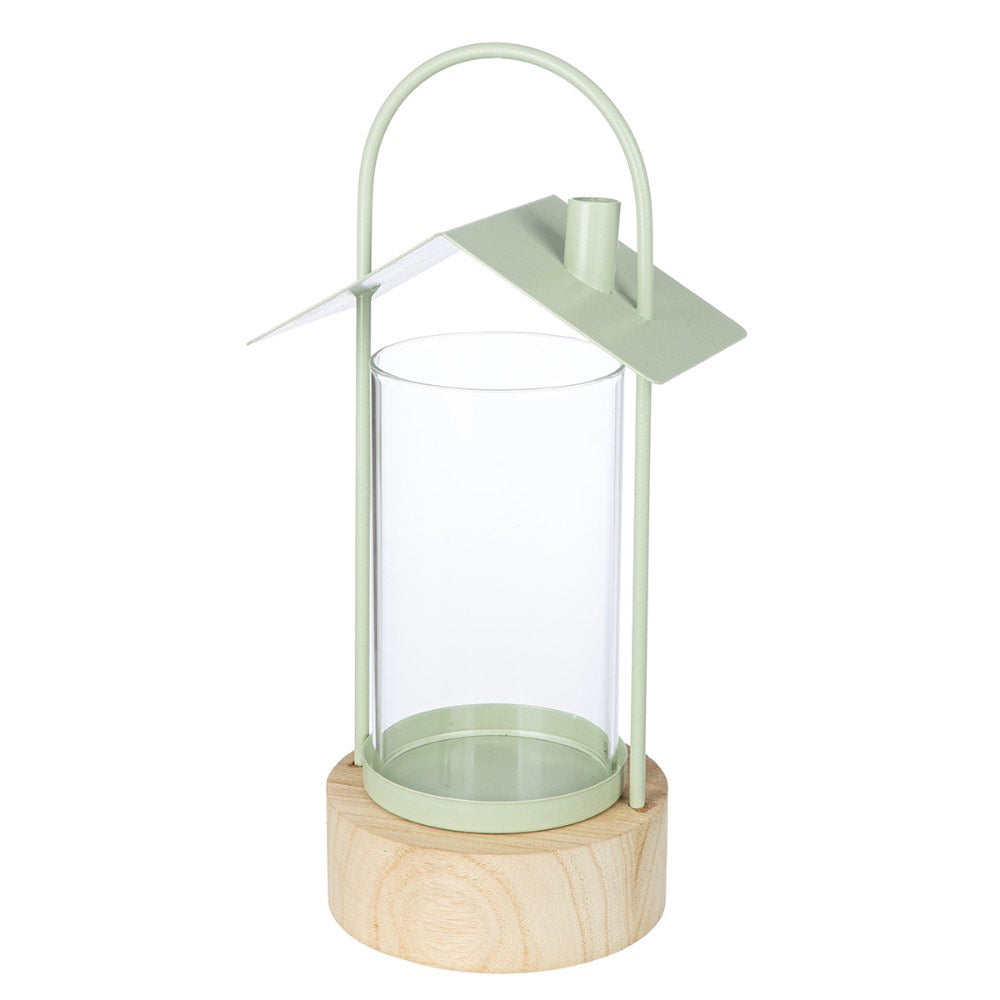 Gilde - Windlicht Haus Sanremo Metall grau