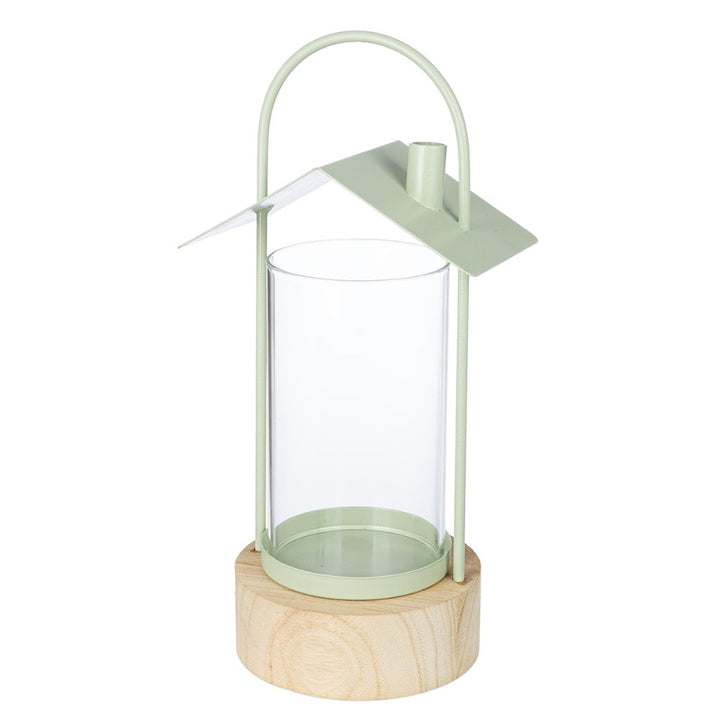 Gilde - Windlicht Haus Sanremo Metall grau