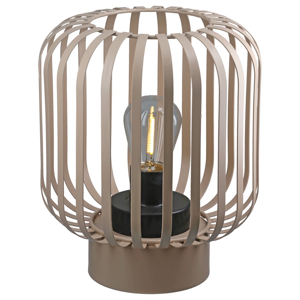 Gilde - Windlicht (LED) Pavone Metall beige