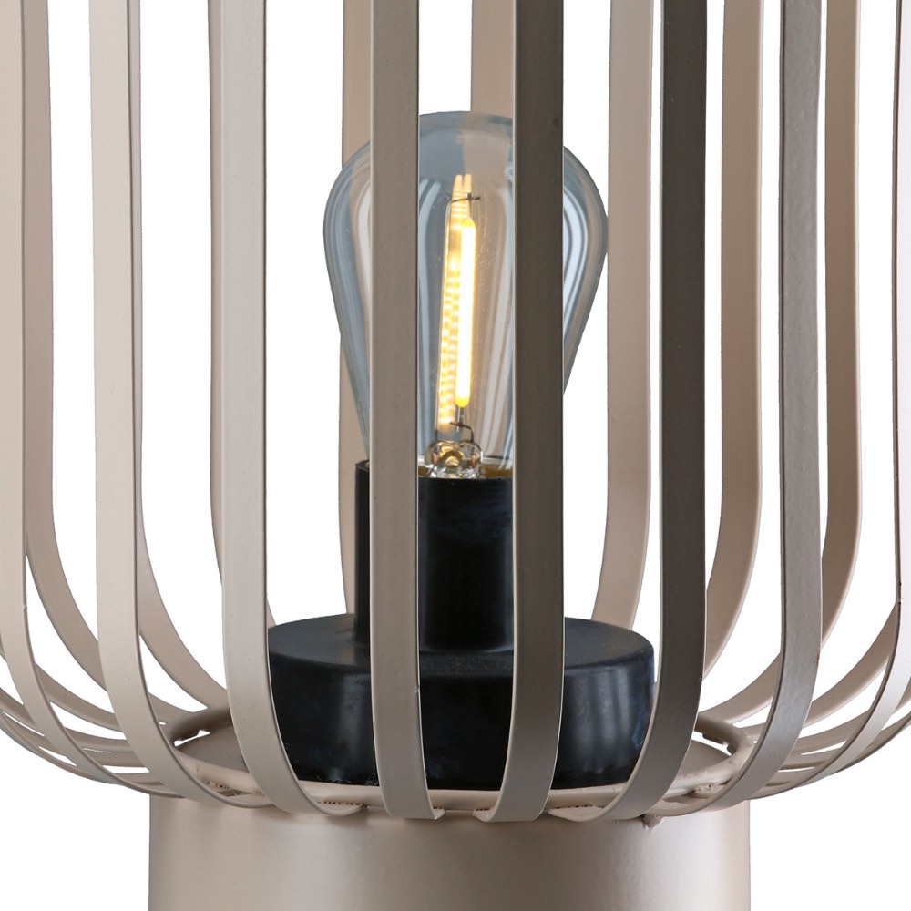 Gilde - Windlicht (LED) Pavone Metall beige