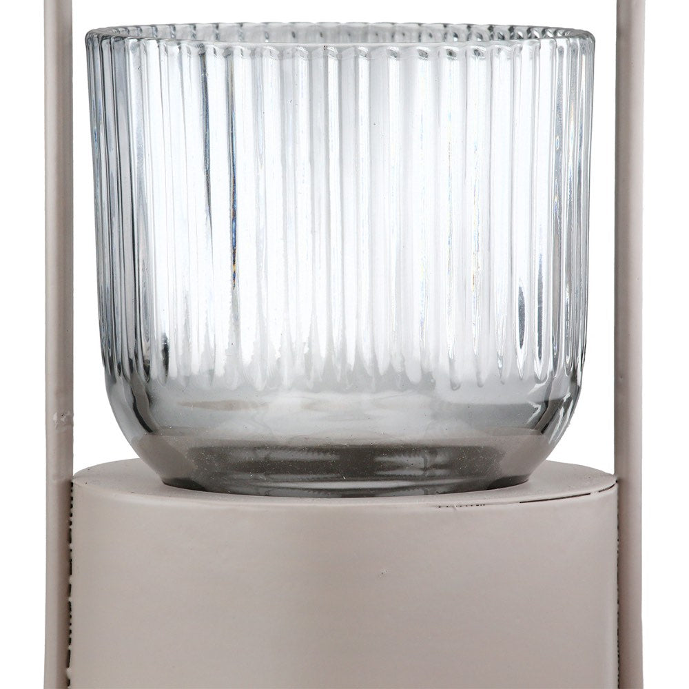 Gilde - Windlicht Strike Glas Metall grau/grün