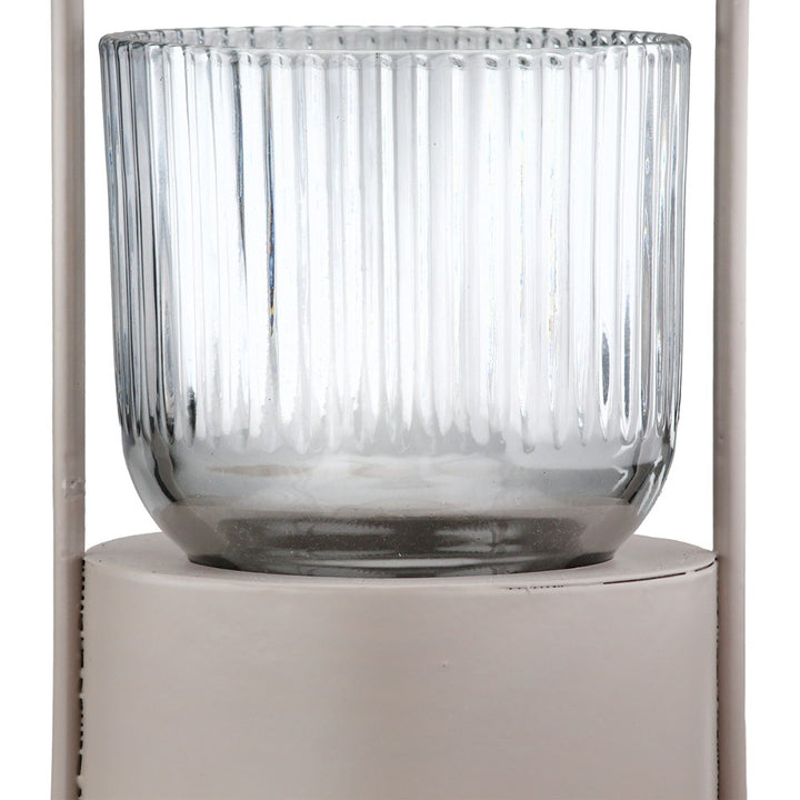 Gilde - Windlicht Strike Glas Metall grau/grün