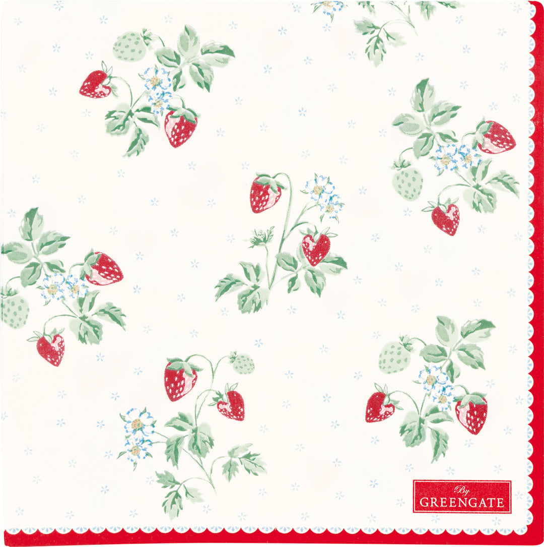 GreenGate - Berry Papierservietten white large 20 Stück