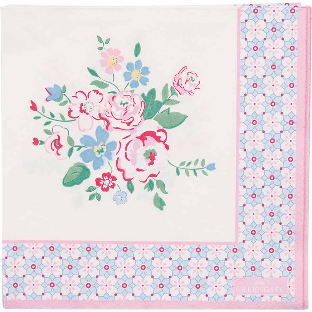 GreenGate - Inge-Marie Papierserviette white large 20 Stück