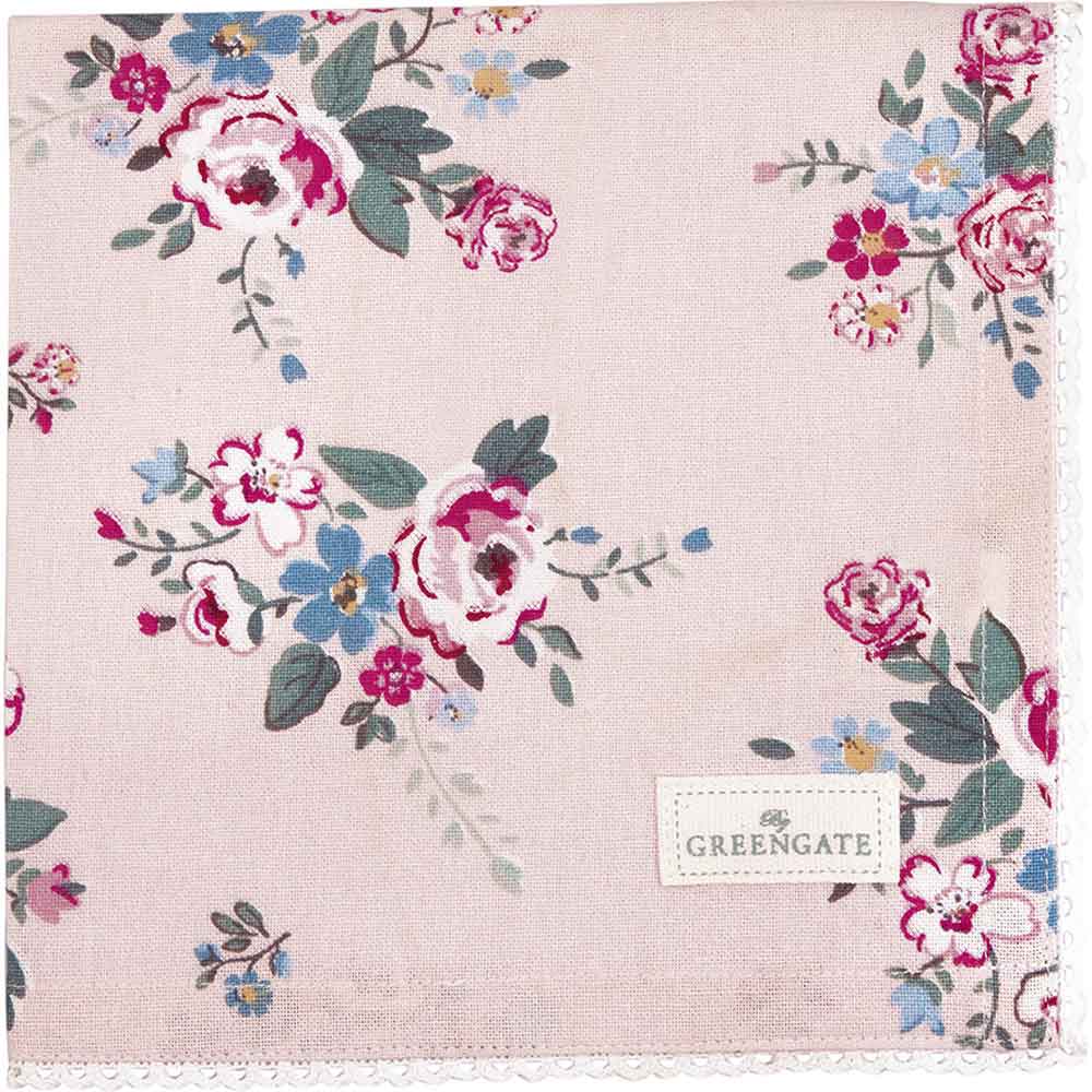 GreenGate - Inge-Marie Stoffserviette mit Spitze pale pink