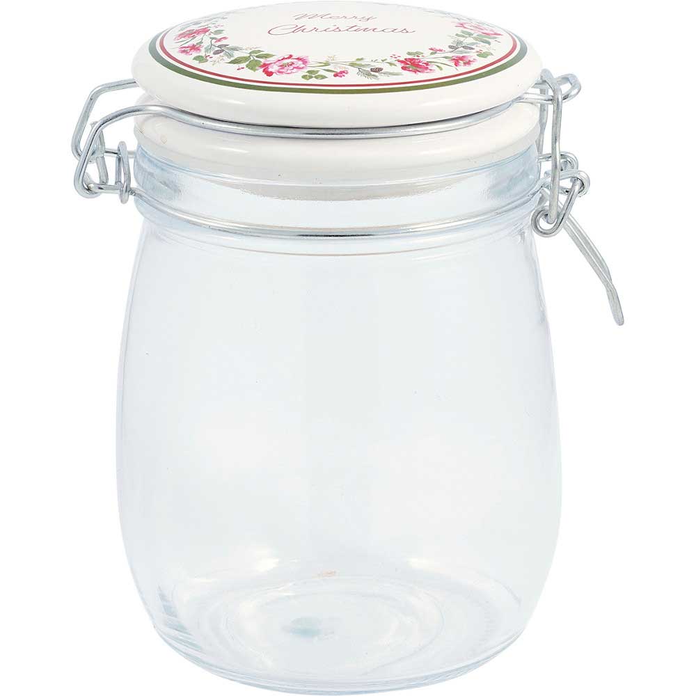 GreenGate - Leonora Merry Christmas Aufbewahrungsglas white 0,75L