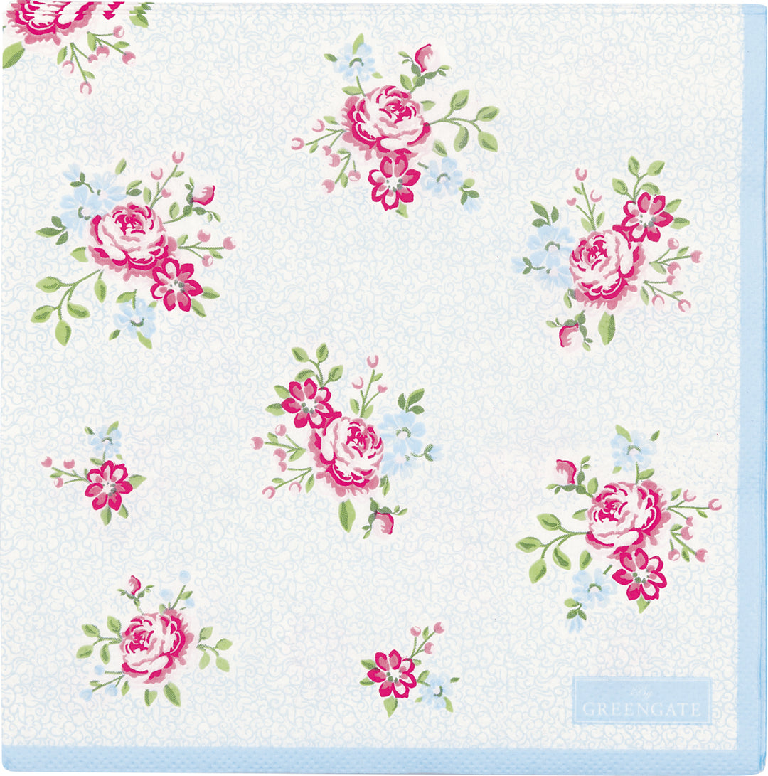 GreenGate - Nikolina Papierserviette pale blue large 20 Stück