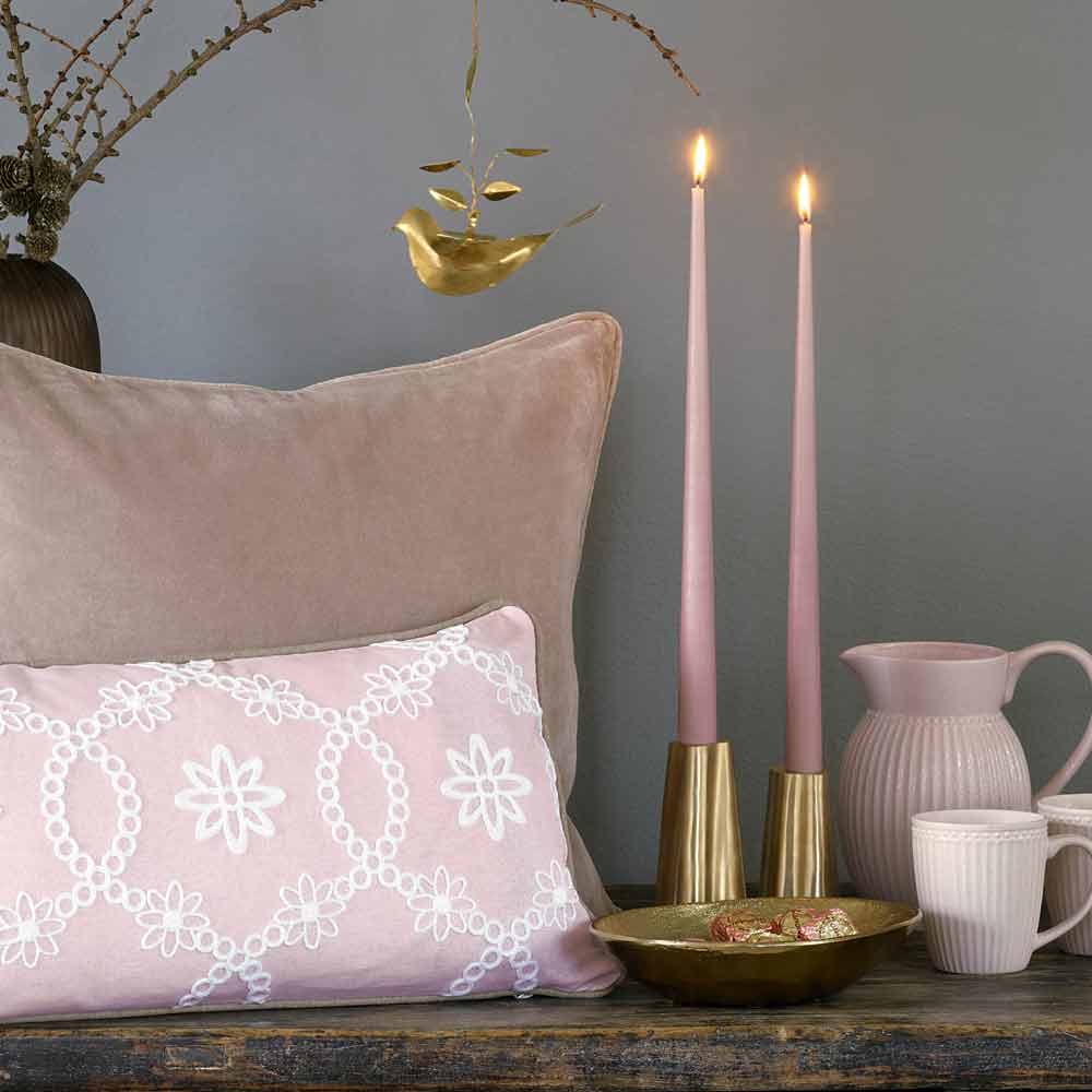GreenGate - Sina Kissenbezug pale pink mit Stickerei 30x50 cm