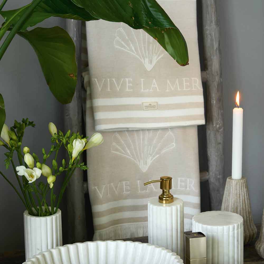 GreenGate - Vive la mer Badehandtuch pale blue 40 x 70 cm