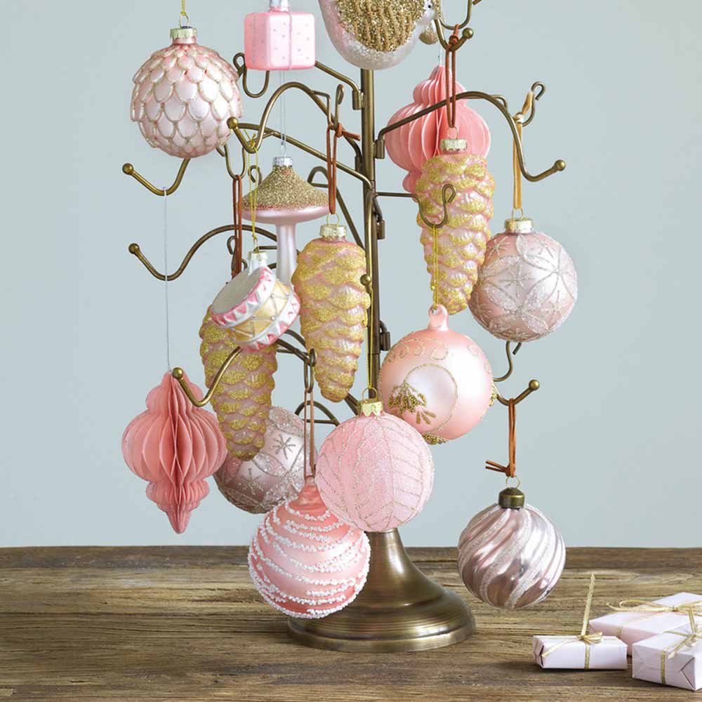 GreenGate - Weihnachtskugel Zwiebelförmig Velvet pale grey