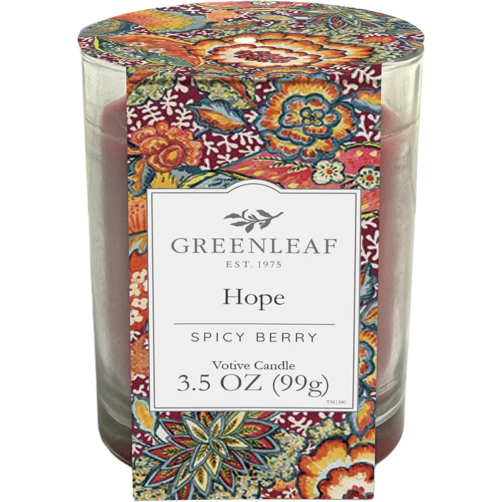 Greenleaf – Votivkerze Hope – Kleine Duftkerze mit warmem Zimt-Vanille-Duft