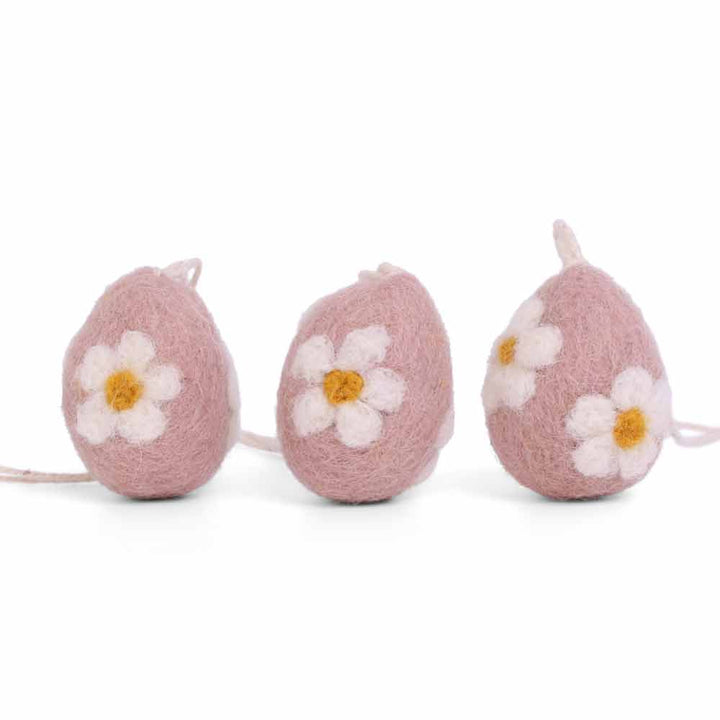 Gry & Sif - Anhänger Eier Blume Filz 3er-Set