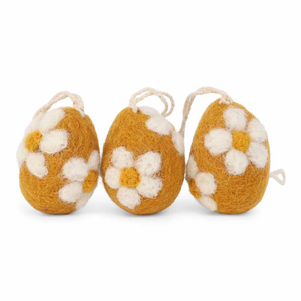Gry & Sif - Anhänger Eier Blume Filz 3er-Set