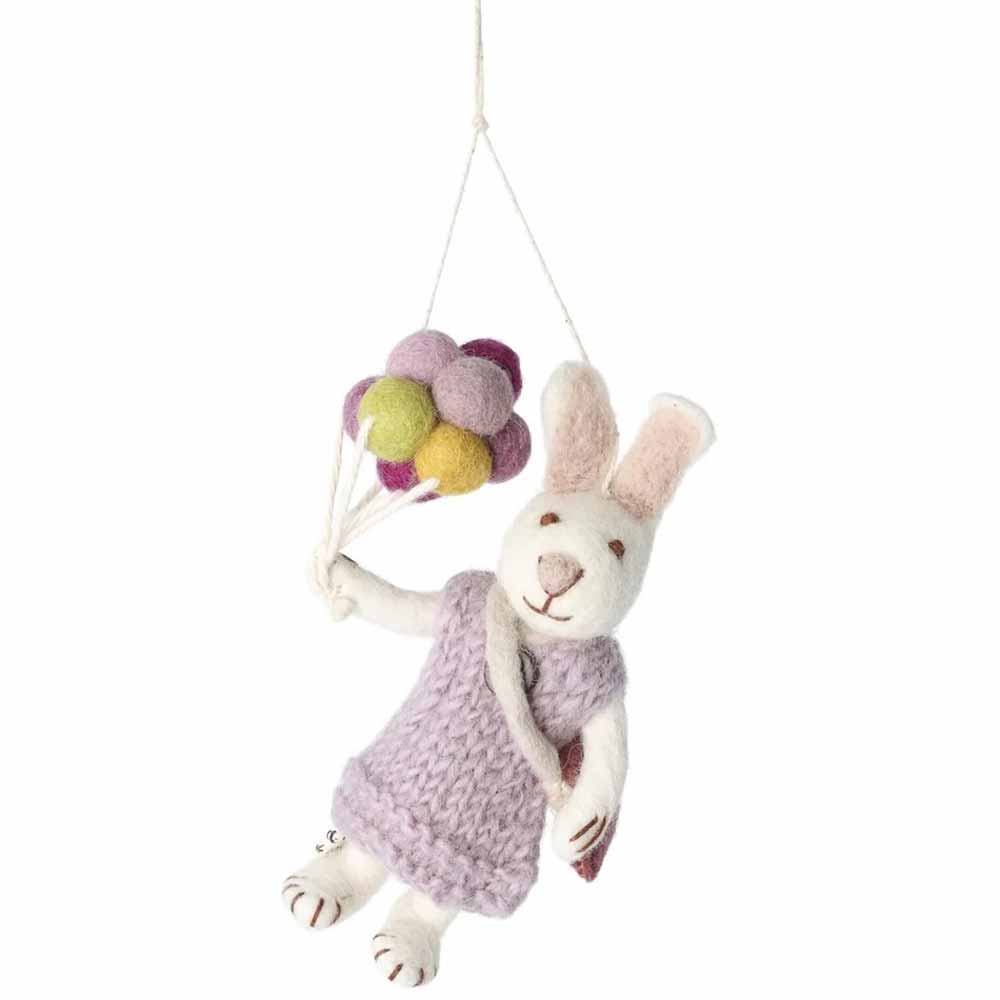 Gry & Sif - Anhänger Hase mit Ballons Filz