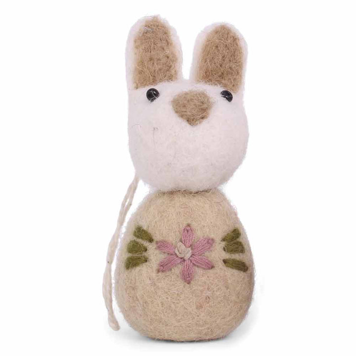 Gry & Sif - Anhänger Hase mit Blumen Stickerei Filz 2er-Set