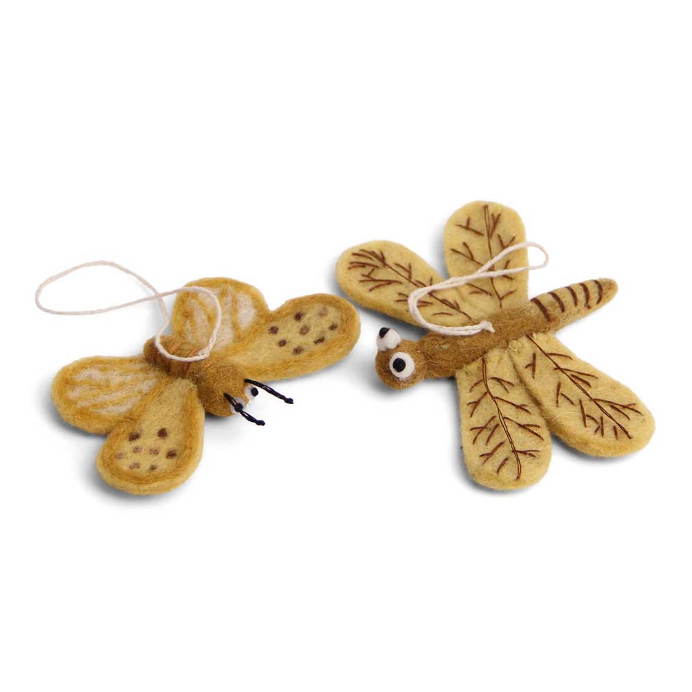 Gry & Sif - Anhänger Schmetterling & Libelle Filz 2er-Set