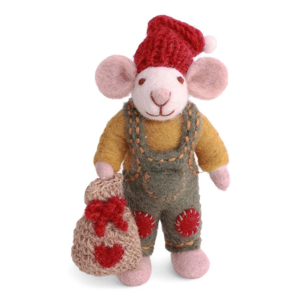 Gry & Sif - Filzmaus Junge Geschenktüte White 12 cm