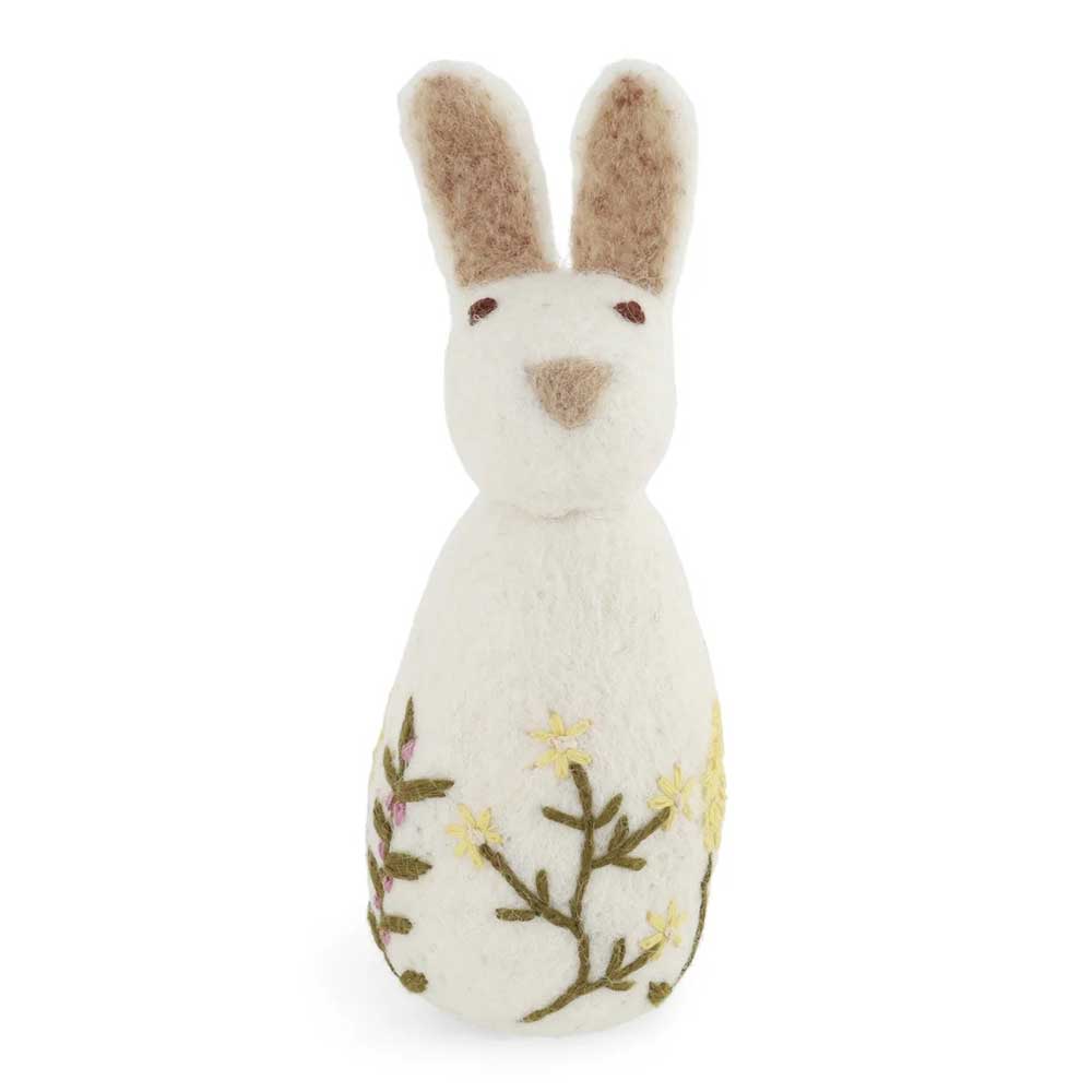 Gry & Sif - Großer Hase Filz mit Blumenstickerei