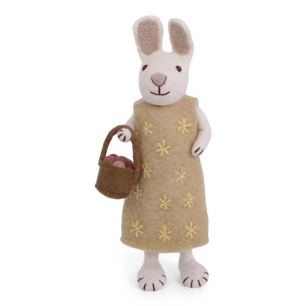 Gry & Sif - Hase Filz mit Kleid und Eierkorb