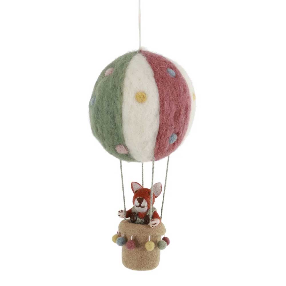 Gry & Sif - Heißluftballon Filz mit Fuchs in grüner Hose
