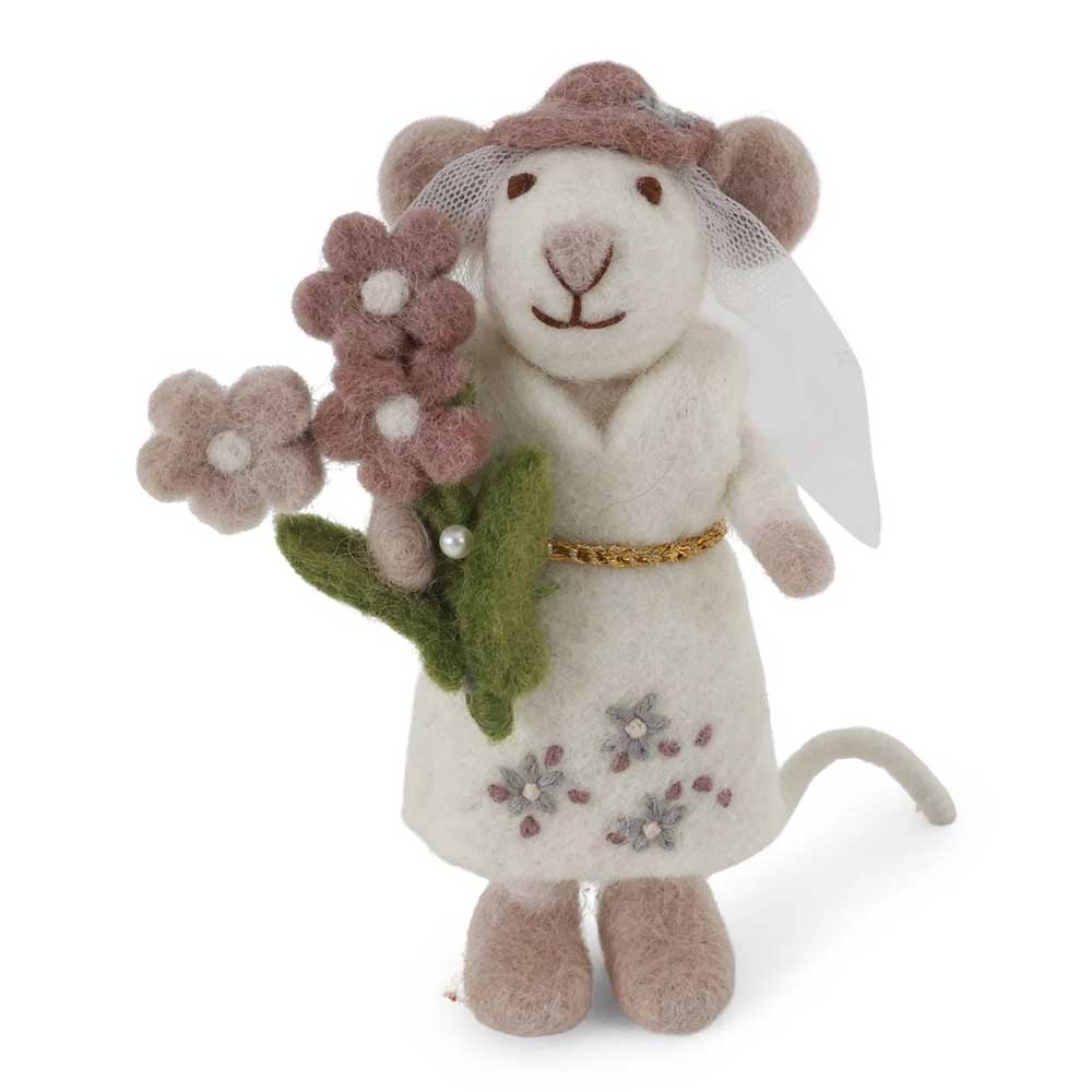 Gry & Sif - Kleine weiße Maus Filz Braut