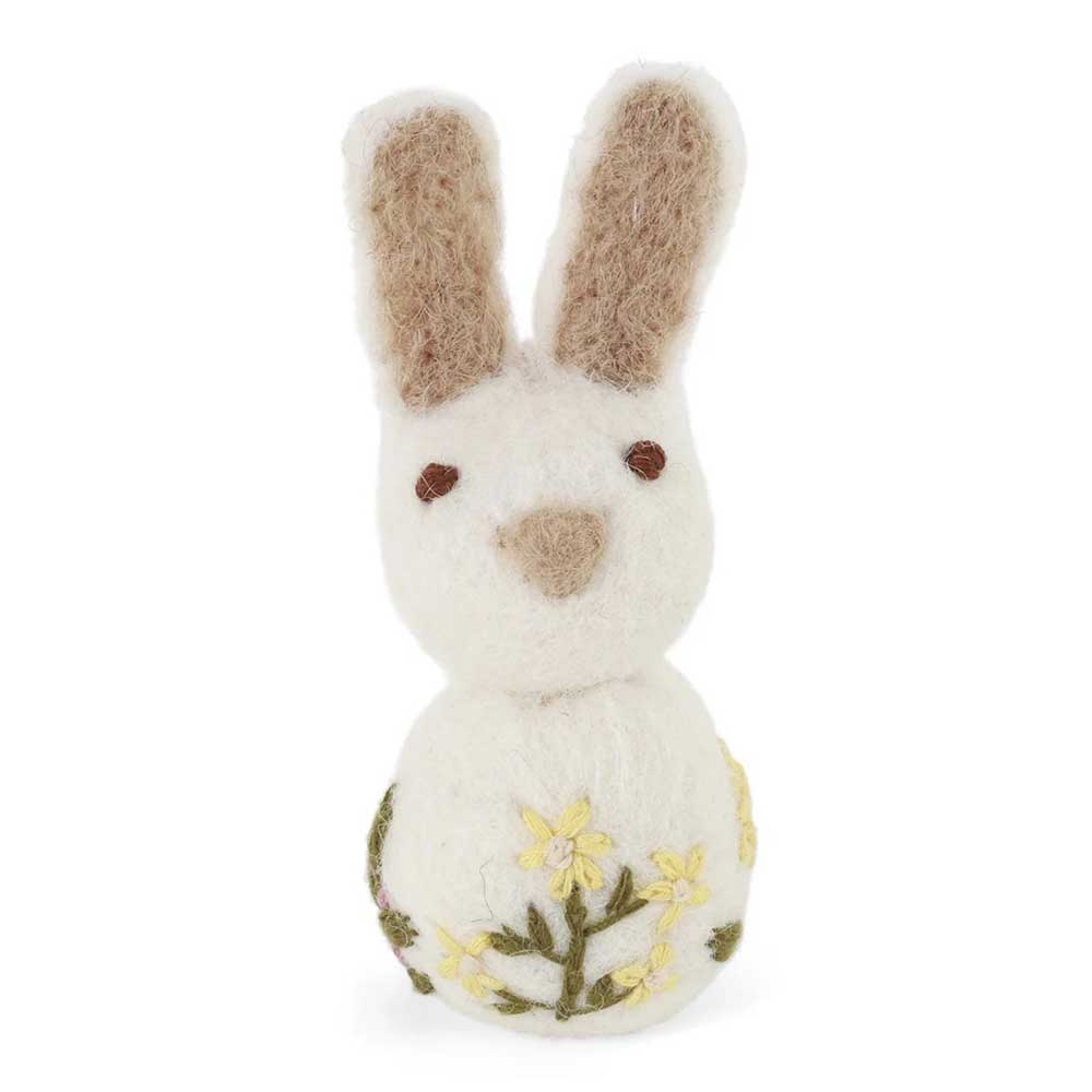 Gry & Sif - Kleiner Hase Filz mit Blumenstickerei