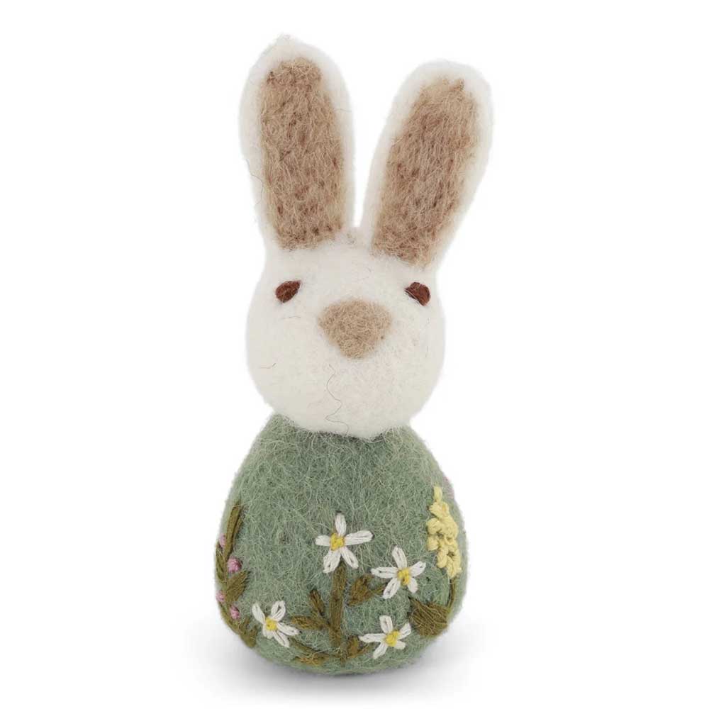 Gry & Sif - Kleiner Hase Filz mit Blumenstickerei