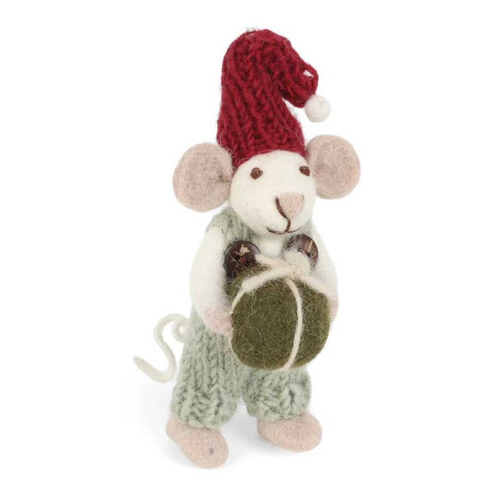 Gry & Sif - Maus Junge mit Geschenk aus Filz