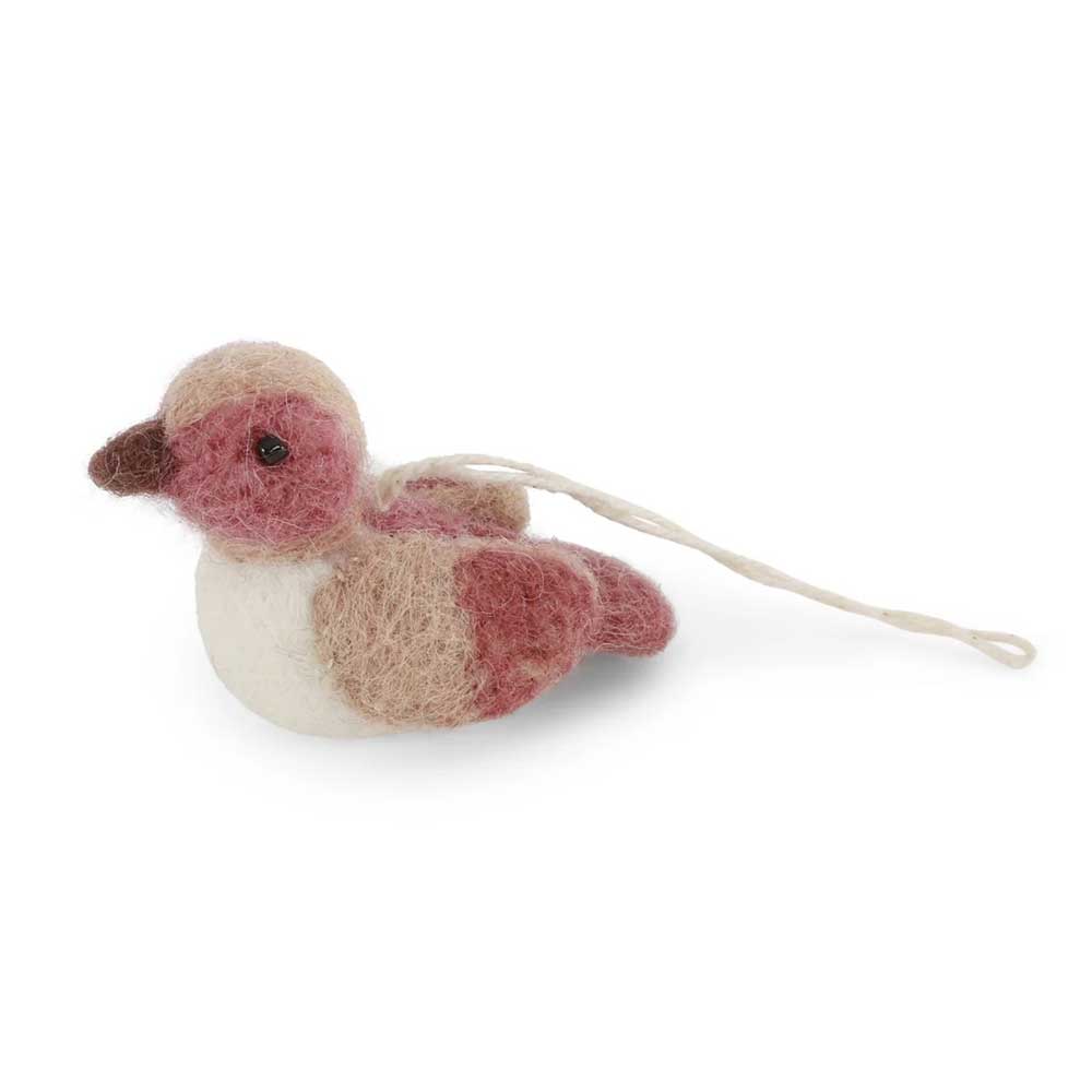 Gry & Sif - Mini-Spatz Filz dusty rot/weiß
