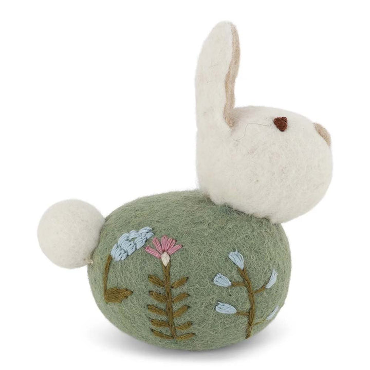 Gry & Sif - Sitzender Hase Filz mit Blumenstickerei