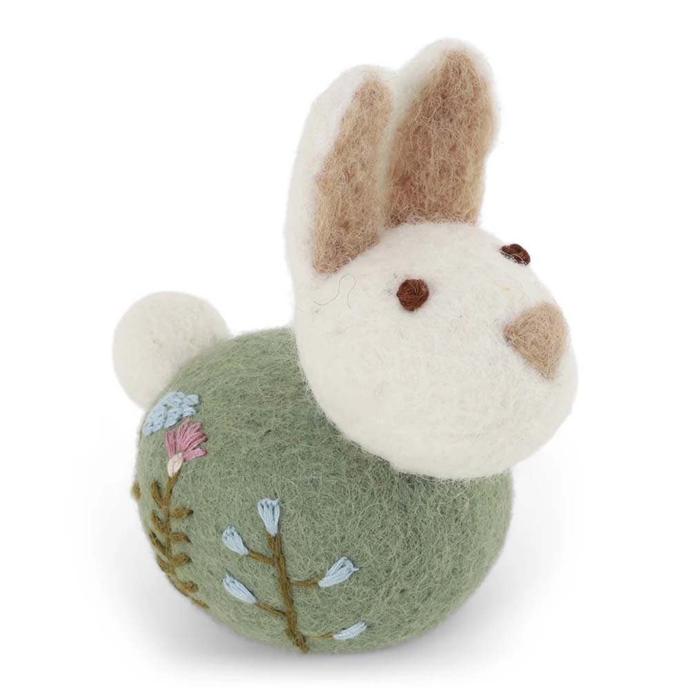 Gry & Sif - Sitzender Hase Filz mit Blumenstickerei