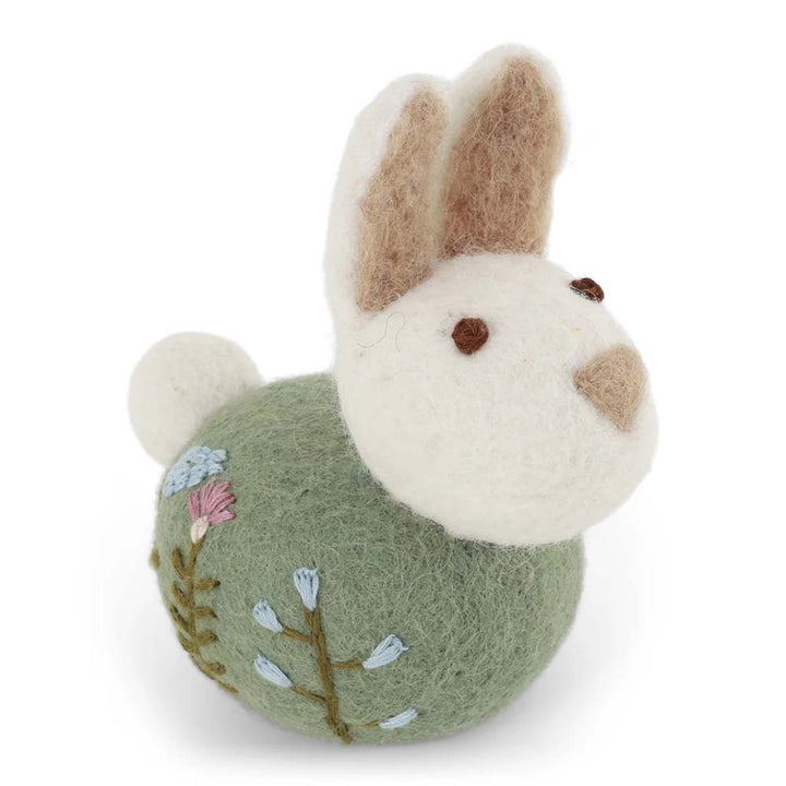 Gry & Sif - Sitzender Hase Filz mit Blumenstickerei